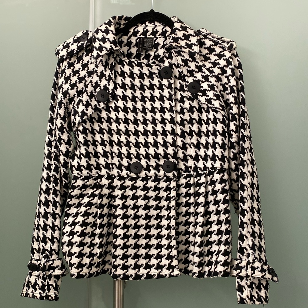 Houndstooth pleated jacket size M by Super Low Fat